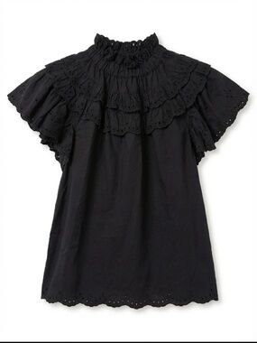 Eyelet Black Top by Sea